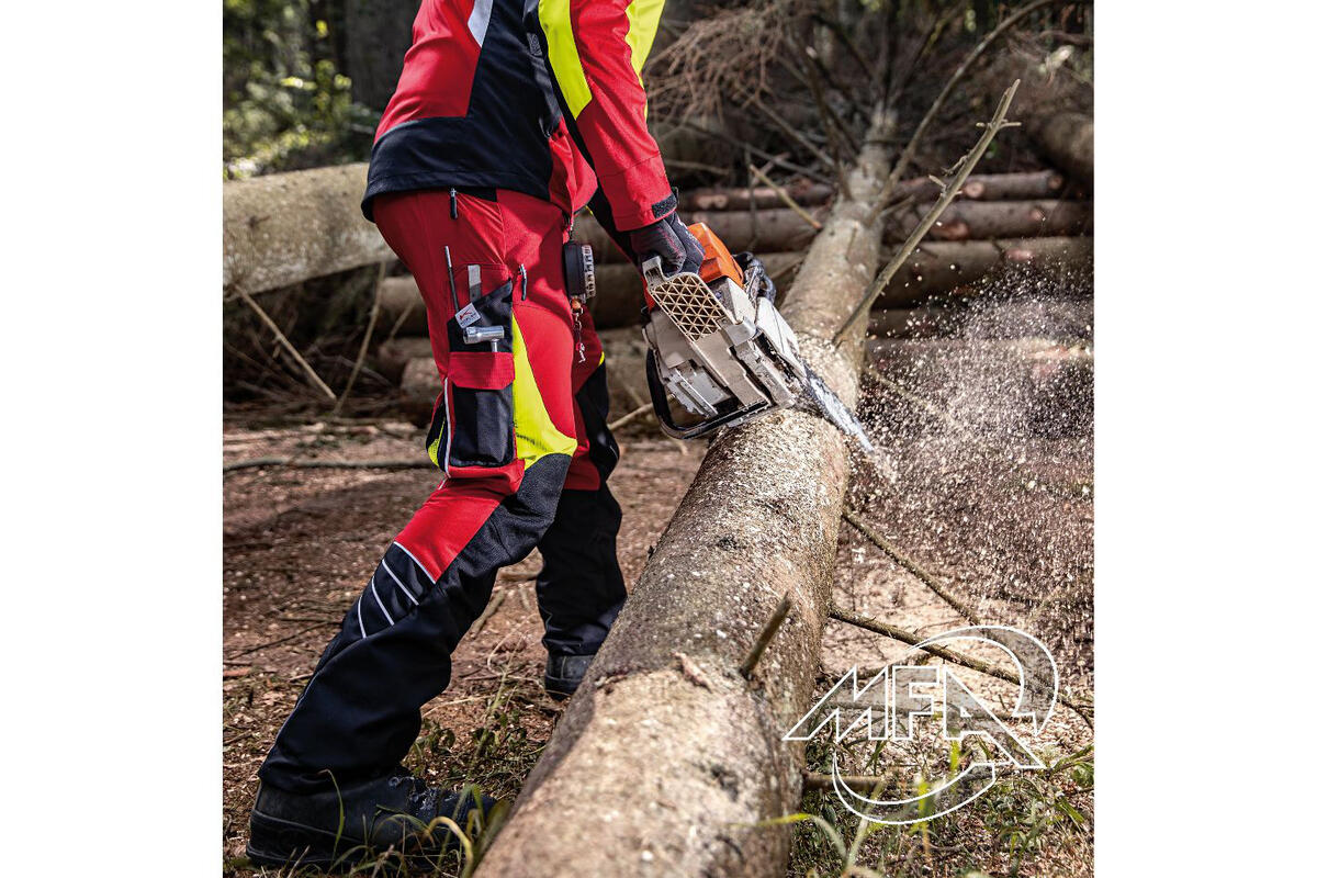 Veste bucheron anti-coupure tronçonneuse noir/jaune