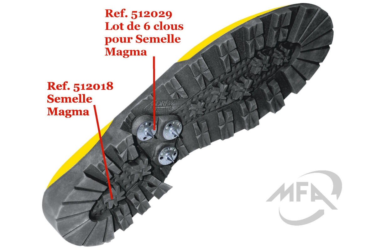 Lot de 6 clous pour semelle Magma