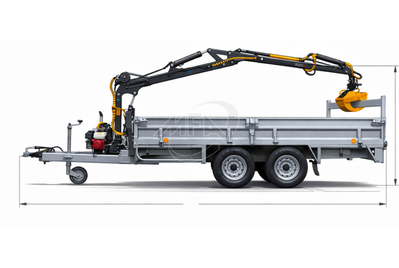 Ensemble remorque 3.5 T avec grue 4.20 m