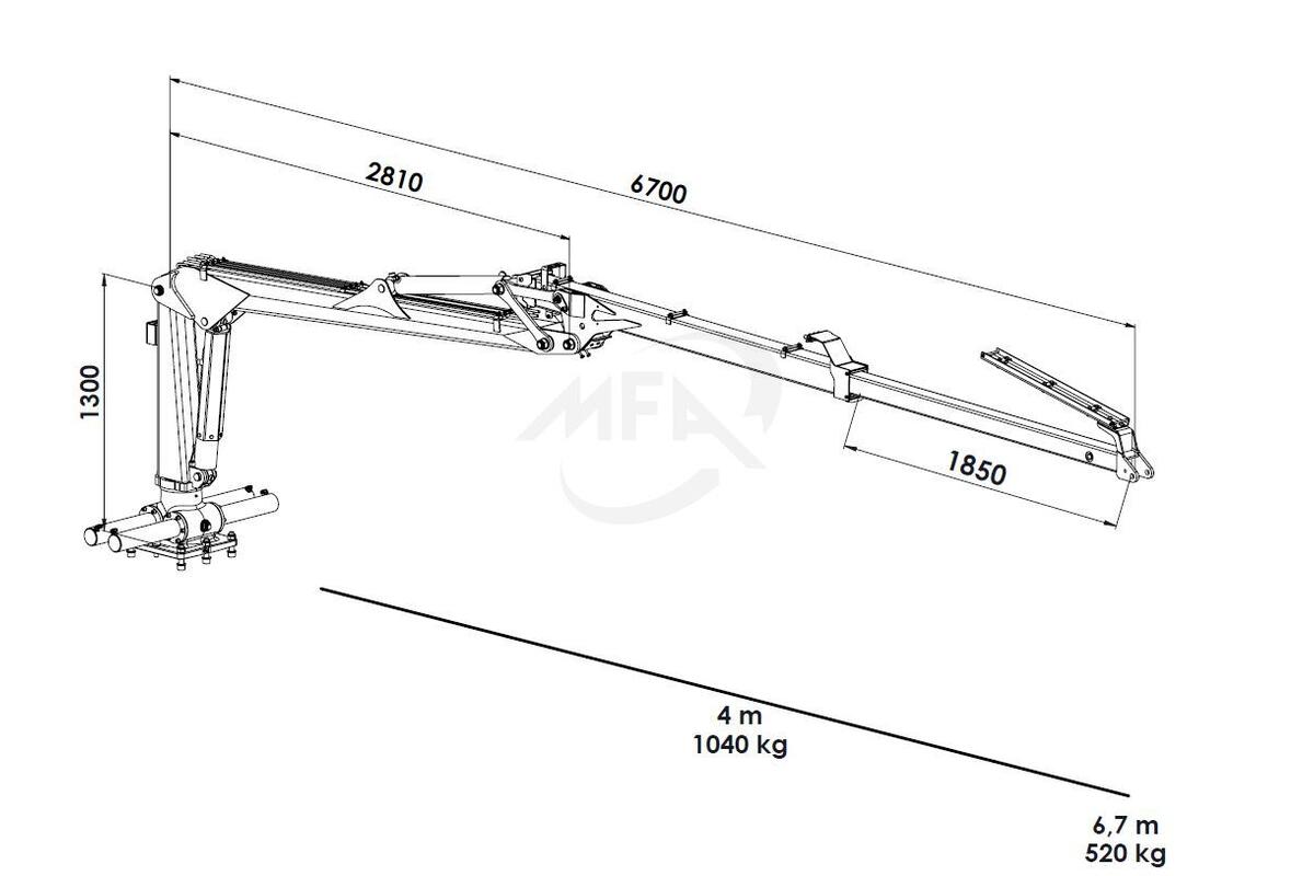 ENSEMBLE PALMS GRUE 3.67  REMORQUE 8D/BH-EU avec 8 ranchets et rallonge