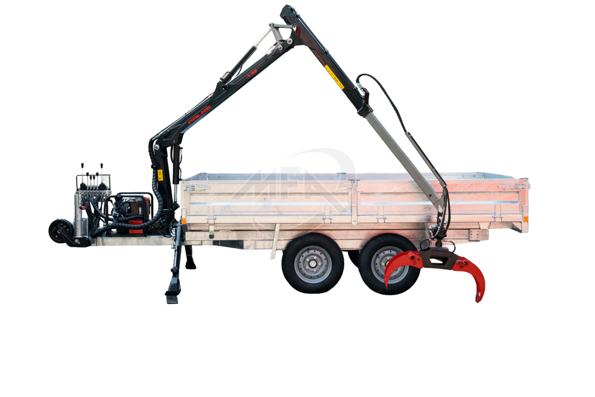 Ensemble remorque 3.5 T avec grue 4.20 m